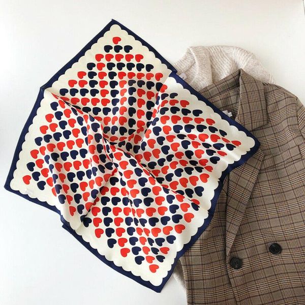 100% silk small scarf women vintage heart print karchief neck hair bandana headband stylish turban tied 53x53cm / 20.8 inches, Blue;gray
100% silk small scarf women vintage heart print karchief neck hair bandana headband stylish turban tied 53x53cm / 20.8 inches, Blue;gray