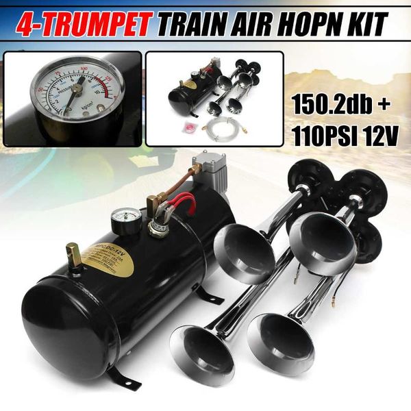universal 12v 4 trumpet air horn 150.2 db compressor tubing for motorcycle trucks boats car
universal 12v 4 trumpet air horn 150.2 db compressor tubing for motorcycle trucks boats car