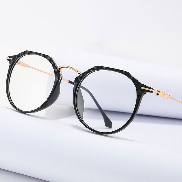 plastic glasses frame and metal frame glasses full rim eye optical spectacles with spring hinges new arrival, Black
