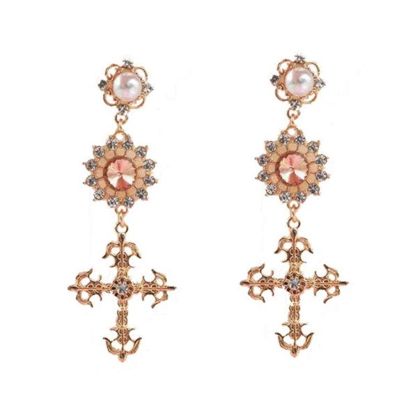 dangle & chandelier fashionable creative colorful exquisite pearl cross inlaid rhinestone earrings wild temperament student couple, Silver
dangle & chandelier fashionable creative colorful exquisite pearl cross inlaid rhinestone earrings wild temperament student couple, Silver
