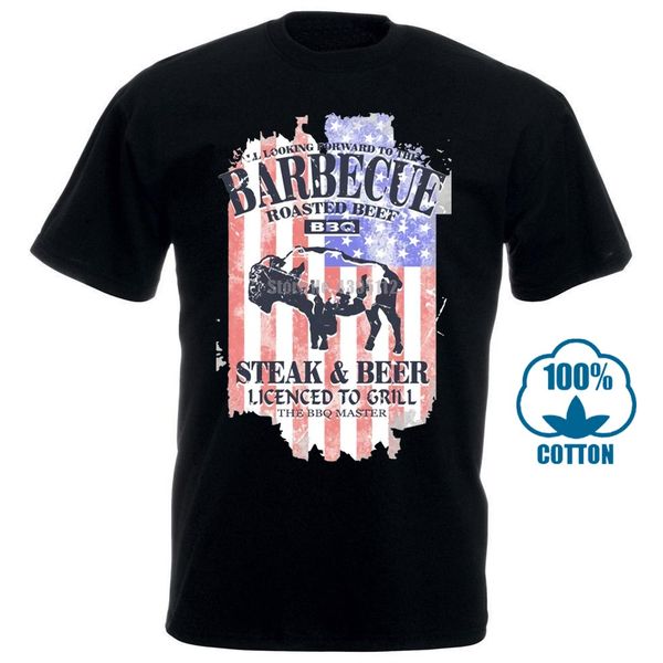 american bbq steak & beer licenced to grill men's t shirt cotton casual men t shirts men
american bbq steak & beer licenced to grill men's t shirt cotton casual men t shirts men