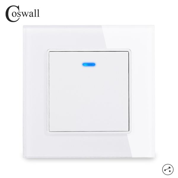 smart home control coswall crystal glass panel 1 gang 2 way pass through light switch on / off stair wall switched with led indicator
smart home control coswall crystal glass panel 1 gang 2 way pass through light switch on / off stair wall switched with led indicator