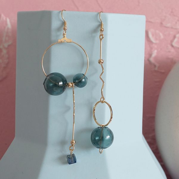 handmade glass blown ball drop earrings for women korean vintage green bubble asymmetric dangle long earrings 2020 quality, Silver
handmade glass blown ball drop earrings for women korean vintage green bubble asymmetric dangle long earrings 2020 quality, Silver