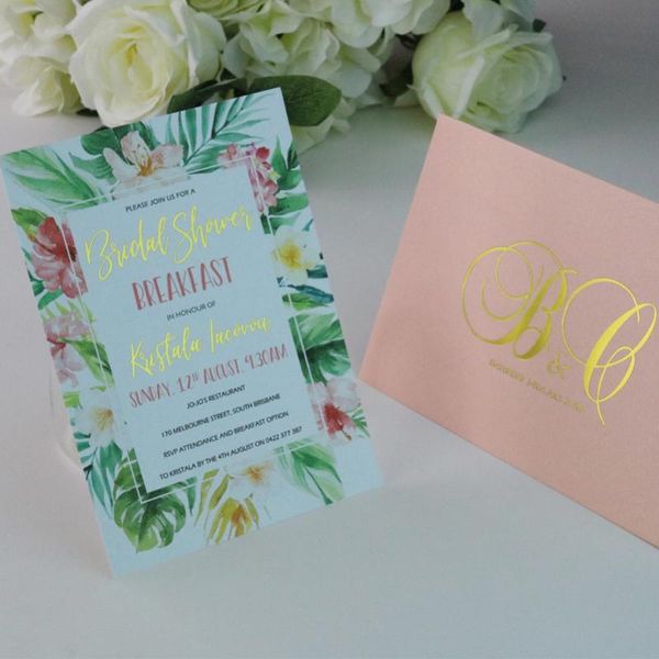 50- personalized flowers and foiled wedding invitation cards with custom printing inserts ,envelopes
50- personalized flowers and foiled wedding invitation cards with custom printing inserts ,envelopes