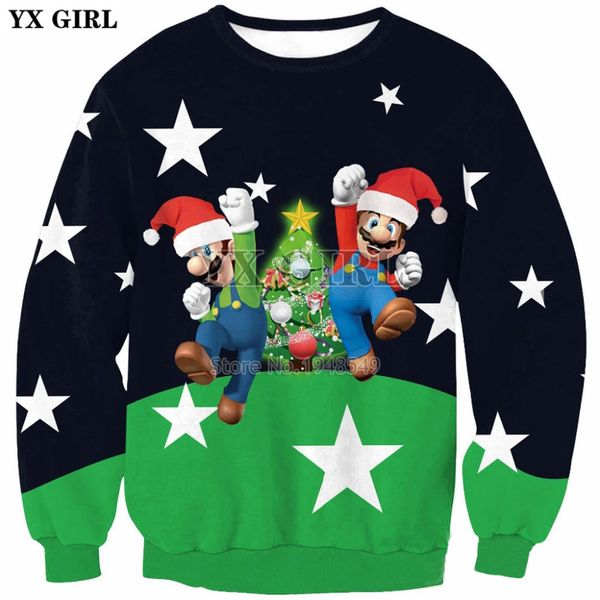 yx girl drop shipping nueva moda de manga larga sudadera navidad dibujos animados de mario estampado 3d hombres mujeres casual pullover, Black
yx girl drop shipping nueva moda de manga larga sudadera navidad dibujos animados de mario estampado 3d hombres mujeres casual pullover, Black