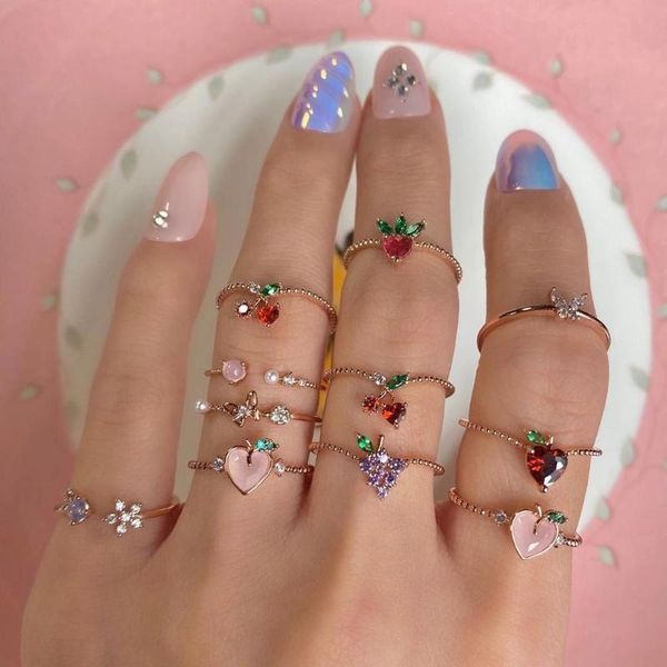 summer new styles multicolor cute apple grape stawberry cherry cz fruit rings for women lovely girl party charm jewelry gifts, Slivery;golden
summer new styles multicolor cute apple grape stawberry cherry cz fruit rings for women lovely girl party charm jewelry gifts, Slivery;golden