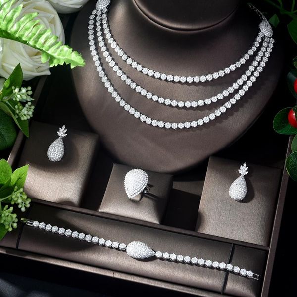 hibride trendy luxury necklace dubai jewelry cz bridal jewelry sets for women wedding accessories anniversary n-1121, Silver
hibride trendy luxury necklace dubai jewelry cz bridal jewelry sets for women wedding accessories anniversary n-1121, Silver