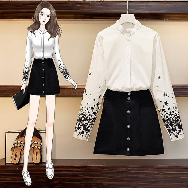 french suit 2020 autumn new super fairy design shirt high waist slimming skirt denim skirtshirt denim skirtskirt two-piece set yqfiy, Gray
french suit 2020 autumn new super fairy design shirt high waist slimming skirt denim skirtshirt denim skirtskirt two-piece set yqfiy, Gray