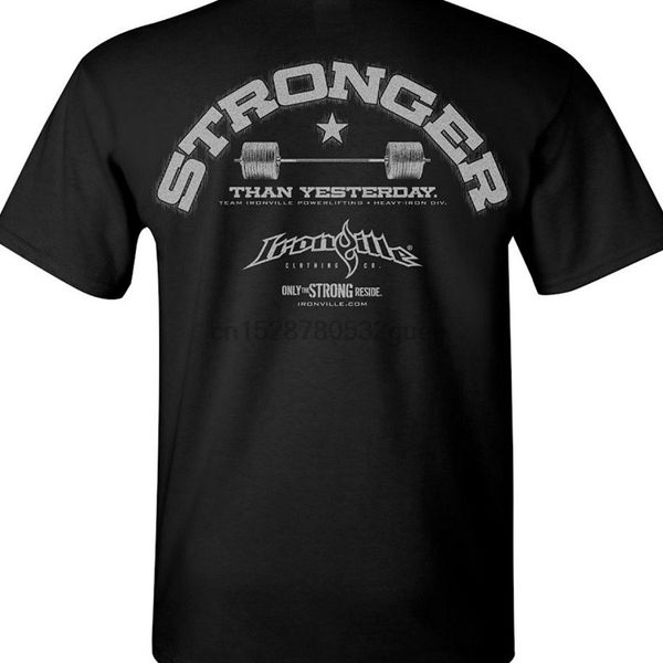 pre cotton tee shirt for men ironville stronger than yesterday powerlifting t shirt 
pre cotton tee shirt for men ironville stronger than yesterday powerlifting t shirt