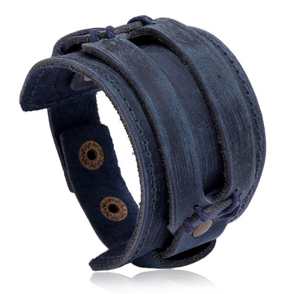 tennis niuyitid vintage blue leather men bracelet wide hand charms accessories jewelry punk style, Golden;silver
tennis niuyitid vintage blue leather men bracelet wide hand charms accessories jewelry punk style, Golden;silver