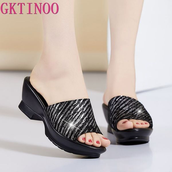 gktinoo women slipper's 2020 ladies summer slippers genuine leather shoes women wedges heels fashion platform summer shoes, Black
gktinoo women slipper's 2020 ladies summer slippers genuine leather shoes women wedges heels fashion platform summer shoes, Black