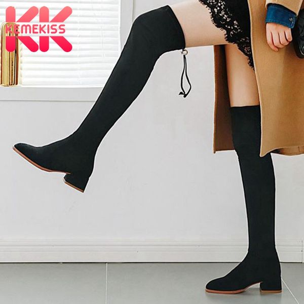 boots kemekiss square heel women over the knee high fashion solid lacing stretch botas casual party ladies footwear size 34-40, Black
boots kemekiss square heel women over the knee high fashion solid lacing stretch botas casual party ladies footwear size 34-40, Black