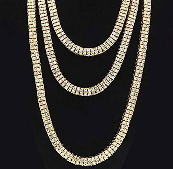 18k gold plated iced out baguette tennis chain necklaces 2 row diamonds hiphop tennis chain hip hop jewelry 20" 24" 30", Black
18k gold plated iced out baguette tennis chain necklaces 2 row diamonds hiphop tennis chain hip hop jewelry 20" 24" 30", Black