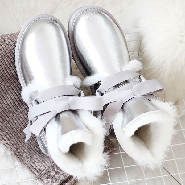 winter waterproof snow boots women genuine sheepskin leather boots waterproof lace-up flat women warm wool silver 42, Black
winter waterproof snow boots women genuine sheepskin leather boots waterproof lace-up flat women warm wool silver 42, Black