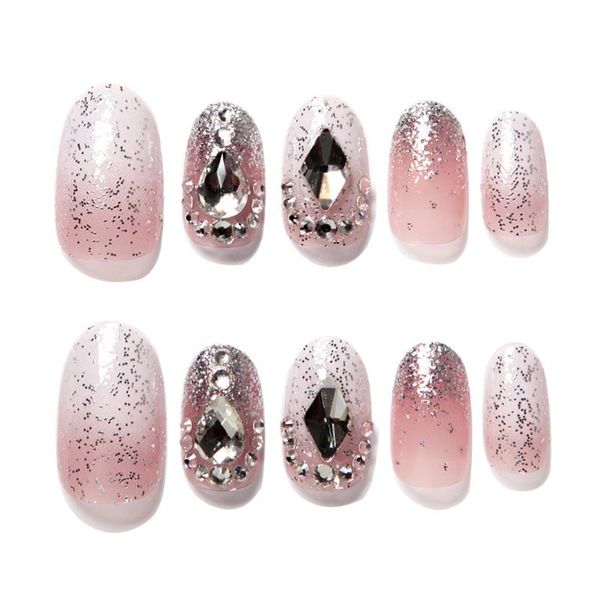 new full cover pink gradient fake nails shiny glitter japanese style rhinestone decoration round head press on nails with glue, Red;gold
new full cover pink gradient fake nails shiny glitter japanese style rhinestone decoration round head press on nails with glue, Red;gold