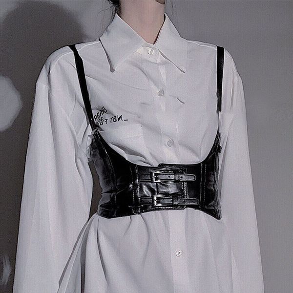 punk woman width cummerbund straps vest 2020 fashion street hip hop fashion black belt decoration, Black;brown
punk woman width cummerbund straps vest 2020 fashion street hip hop fashion black belt decoration, Black;brown