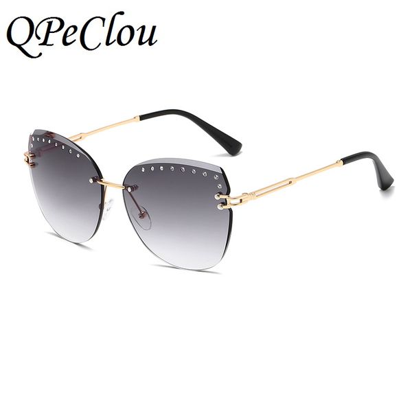 qpeclou 2020 new luxury diamond sunglasses women fashion rimless cat eye sun glasses female big gradient shades, White;black
qpeclou 2020 new luxury diamond sunglasses women fashion rimless cat eye sun glasses female big gradient shades, White;black
