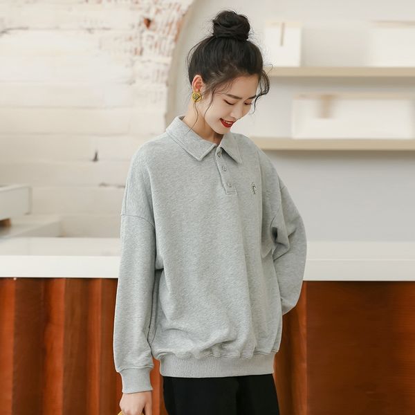 2020 autumn new pullover sweatersweaterkorean style lapel embroidery solid color lazy bf loose all-match long sleeve pullover sweate, Black
2020 autumn new pullover sweatersweaterkorean style lapel embroidery solid color lazy bf loose all-match long sleeve pullover sweate, Black