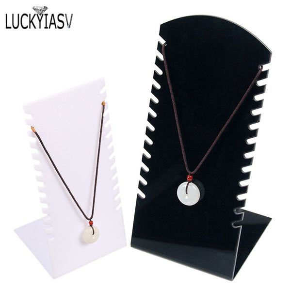 black & white 8-12 strips camber jewelry necklace pendant display l-shaped acrylic jewelry silver display stand props, Pink;blue
black & white 8-12 strips camber jewelry necklace pendant display l-shaped acrylic jewelry silver display stand props, Pink;blue