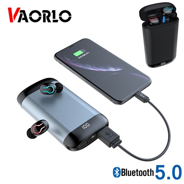 q66 wireless v5.0 bluetooth sports waterproof hd hifi stereo mini tws with dual mic 6000mah powerbank case
