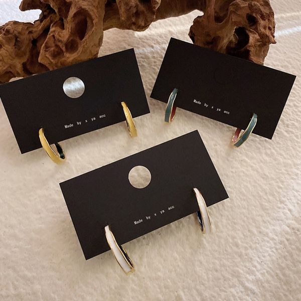 hoop & huggie korea color retro simple chic geometric semicircle drop glazed big earrings for women girls gift party hypoallergenic, Golden;silver
hoop & huggie korea color retro simple chic geometric semicircle drop glazed big earrings for women girls gift party hypoallergenic, Golden;silver