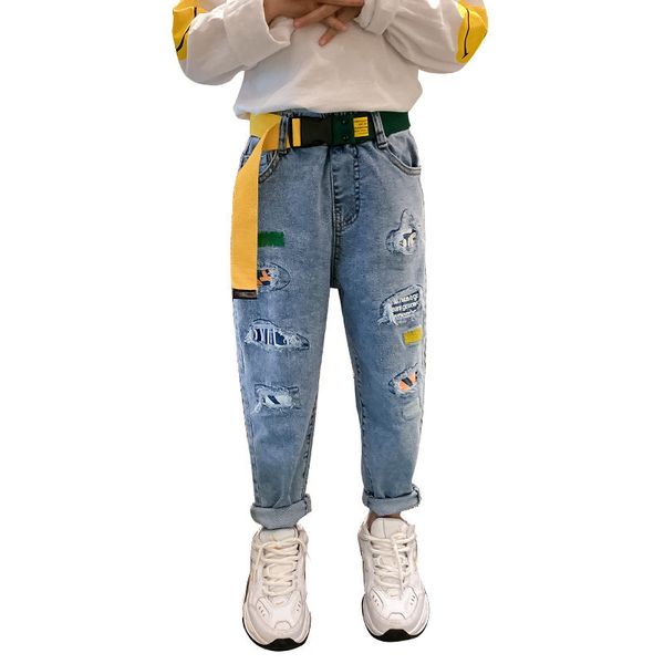new fashion children's ripped jeans for girls kids casual denim trousers with belt teen girl pants for age 4 5 7 9 11 13 years, Blue
new fashion children's ripped jeans for girls kids casual denim trousers with belt teen girl pants for age 4 5 7 9 11 13 years, Blue