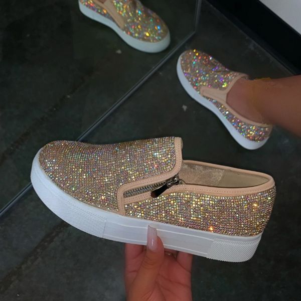women bling flats sequins crystal studded slip on lazy loafer flat round toe rhinestone shoes 2020 fashion female sneakers, Black
women bling flats sequins crystal studded slip on lazy loafer flat round toe rhinestone shoes 2020 fashion female sneakers, Black