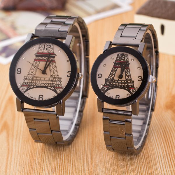 eiffel tower dial lovers' watches black alloy timer clock quartz wrist watches men women watch timepiece relogios, Slivery;brown
eiffel tower dial lovers' watches black alloy timer clock quartz wrist watches men women watch timepiece relogios, Slivery;brown