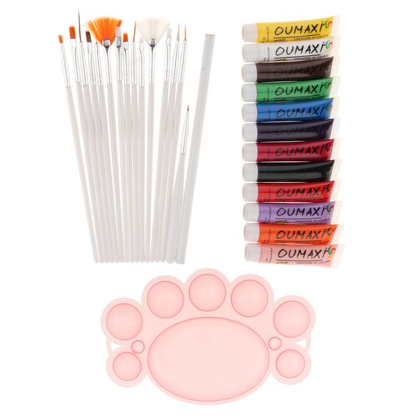 pro nail art design set 15pcs ногтей карандаш для рисования кисти + 12 цветов красящего пигмента труба + acrylic цвет смешивания палитры dis
pro nail art design set 15pcs ногтей карандаш для рисования кисти + 12 цветов красящего пигмента труба + acrylic цвет смешивания палитры dis