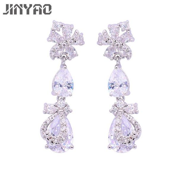 jinyao luxury long earrings for women bridal sparkling flowers zircons water drop cz stud earrings wedding accessories jewelry, Golden;silver
jinyao luxury long earrings for women bridal sparkling flowers zircons water drop cz stud earrings wedding accessories jewelry, Golden;silver