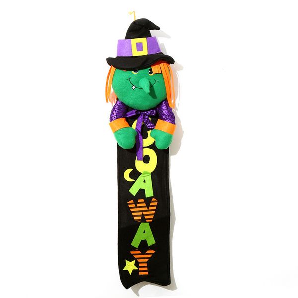 new pumpkin witch long strip cloth pendant halloween door hanging