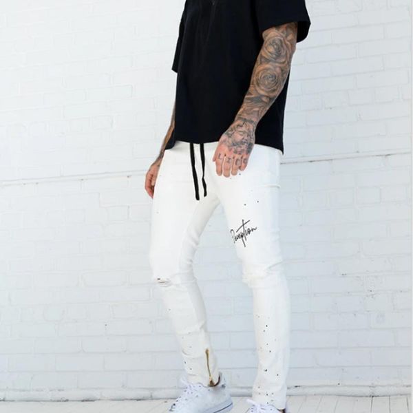2020 men jeans pants fashion male drawstring hole street slim casual pants full length pencil trousers 2020, Blue
2020 men jeans pants fashion male drawstring hole street slim casual pants full length pencil trousers 2020, Blue