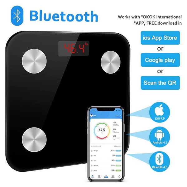 bluetooth scale floor body weight bathroom scale smart backlit display body weight fat water muscle mass monitor tool
bluetooth scale floor body weight bathroom scale smart backlit display body weight fat water muscle mass monitor tool