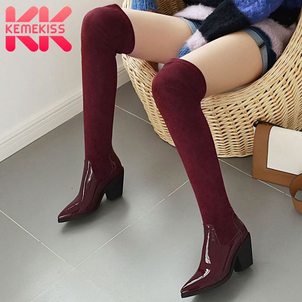boots kemekiss 4 color size 31-46 women over the knee winter slip on pointed toe long office ladies, Black
boots kemekiss 4 color size 31-46 women over the knee winter slip on pointed toe long office ladies, Black
