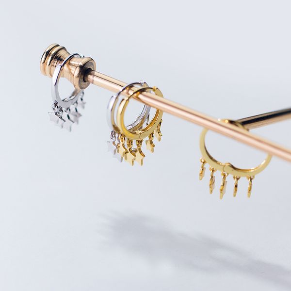hoop & huggie 100% real 925 sterling silver star tassel earrings cute small for women girls, Golden;silver
hoop & huggie 100% real 925 sterling silver star tassel earrings cute small for women girls, Golden;silver