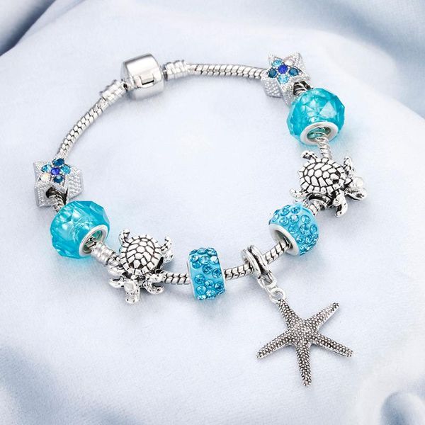 sliver plated snake chain women bracelets&bangles diy bead sea turtle starfish pendant green blue crystal charm bracelet jewelry, Black
sliver plated snake chain women bracelets&bangles diy bead sea turtle starfish pendant green blue crystal charm bracelet jewelry, Black
