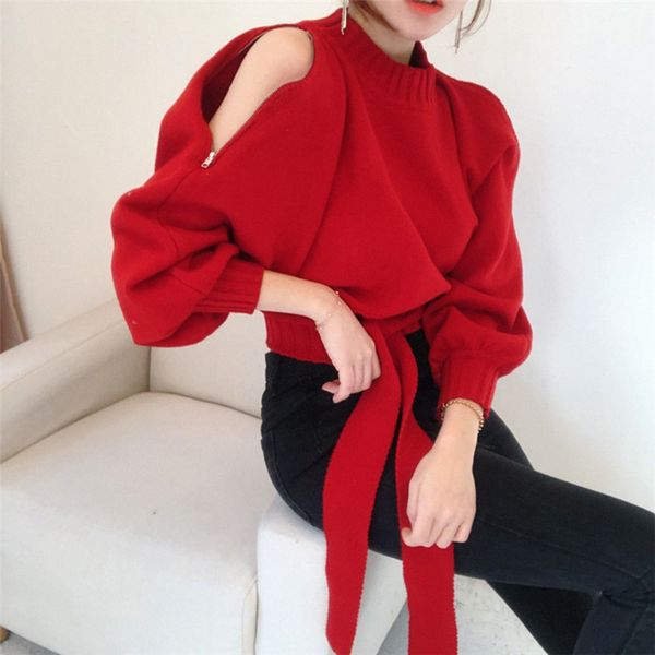 alien kitty autumn winter bat sleeve versatile comfortable zipper women 2020 short ribbon long sleeve off shoulder sweater, White;black
alien kitty autumn winter bat sleeve versatile comfortable zipper women 2020 short ribbon long sleeve off shoulder sweater, White;black