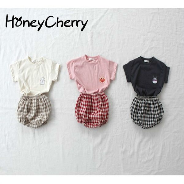 2020 summer girl set baby short sleeve shorts cute simple cartoon thin cotton plaid pants set toddler girl clothes, White
2020 summer girl set baby short sleeve shorts cute simple cartoon thin cotton plaid pants set toddler girl clothes, White