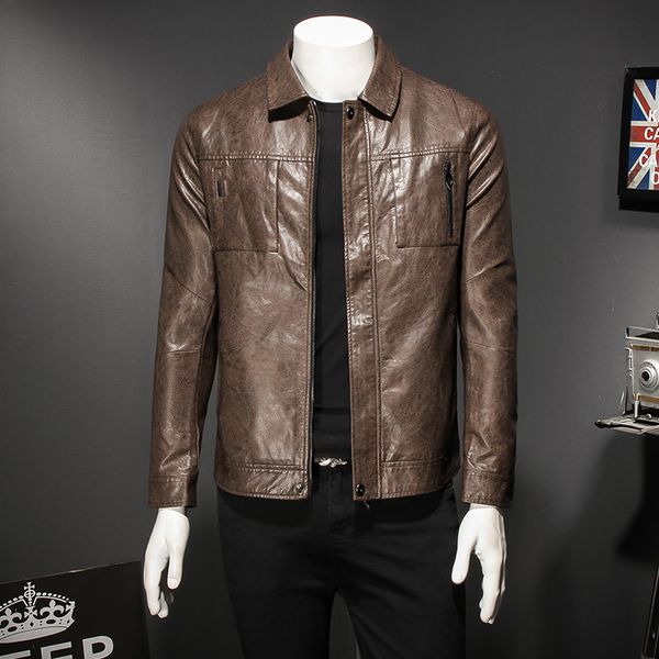 khaki men's motorcycle coat 2020 autumn leather jacket turn-down collar smart casual zipper clothing coffee 8926, Black
khaki men's motorcycle coat 2020 autumn leather jacket turn-down collar smart casual zipper clothing coffee 8926, Black