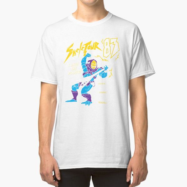 skeletour '83 t - shirt he man skeletor he man masters universe heman rock roll guitar