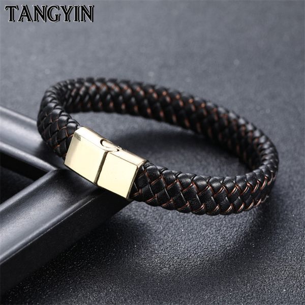 charm bracelets tangyin classic men jewelry genuine leather fashion stainless steel magnet clasp male wrist band bracelet pulsera, Golden;silver
charm bracelets tangyin classic men jewelry genuine leather fashion stainless steel magnet clasp male wrist band bracelet pulsera, Golden;silver