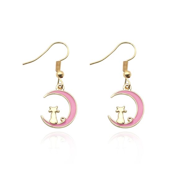 the latest cute cat sitting moonlight charm female earrings girls fashion retro diy gold hook christmas party jewelry gift, Golden;silver
the latest cute cat sitting moonlight charm female earrings girls fashion retro diy gold hook christmas party jewelry gift, Golden;silver