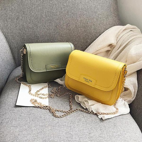 2020 crossbody bags for women pu leather luxury handbags women bags designer french niche bag simple hundred ties chain bag