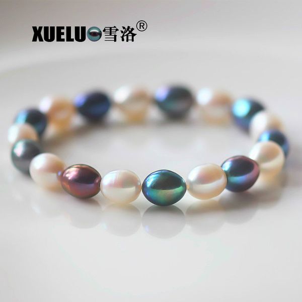 xueluo brand elastic classic oval shape natural real cultured freshwater pearl beads bracelet, Black
xueluo brand elastic classic oval shape natural real cultured freshwater pearl beads bracelet, Black