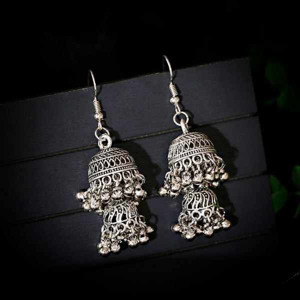 jhumka античной double birdcage bell кисточка серьга для женщин boho этническая афганской таиланд висячих серег gypsy ювелирных изделий, Silver
jhumka античной double birdcage bell кисточка серьга для женщин boho этническая афганской таиланд висячих серег gypsy ювелирных изделий, Silver