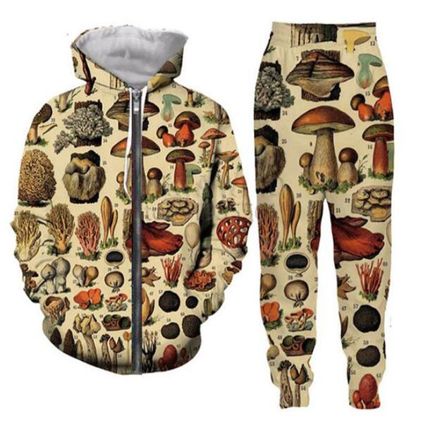 release new men/womens novelty mushroom collage funny 3d print fashion tracksuits pants + zipper hoodie casual sportswear l09, Gray
release new men/womens novelty mushroom collage funny 3d print fashion tracksuits pants + zipper hoodie casual sportswear l09, Gray