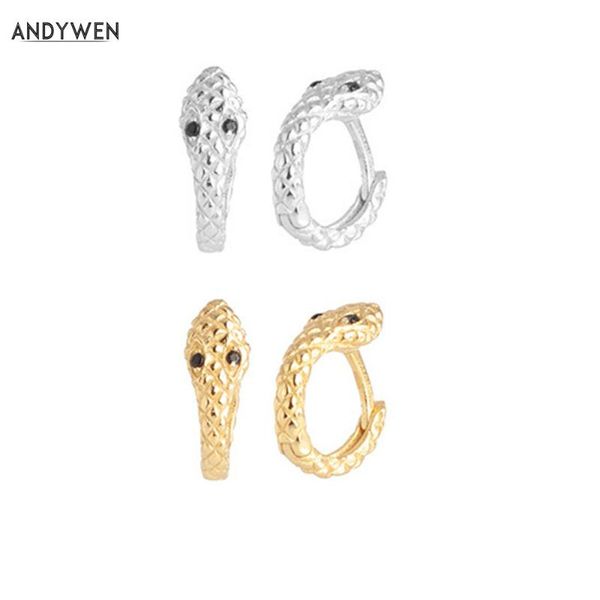 andywen 925 sterling silver 7.5mm snake huggies mini hoops clips on ear for women fashion earring black eye simple jewelry, Golden;silver 
andywen 925 sterling silver 7.5mm snake huggies mini hoops clips on ear for women fashion earring black eye simple jewelry, Golden;silver