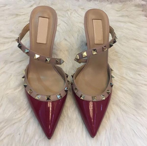 women's rivet high heel sandals women mid heel shoes 10cm leather high heels size 35-43 no box, Black
women's rivet high heel sandals women mid heel shoes 10cm leather high heels size 35-43 no box, Black