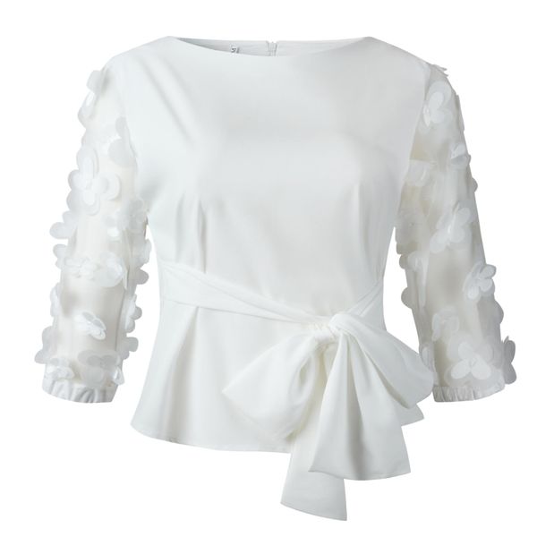 spot cross-border european and american womens african clothing bandage bow shirt shirt shirtswomen, White
spot cross-border european and american womens african clothing bandage bow shirt shirt shirtswomen, White