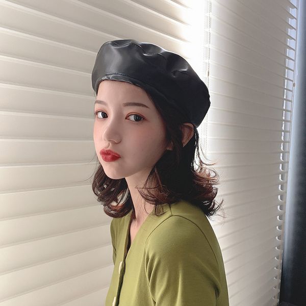 berets retro pu leather beret hat women fashion french artist cap casual stylish beanie female solid color warmer hats, Blue;gray
berets retro pu leather beret hat women fashion french artist cap casual stylish beanie female solid color warmer hats, Blue;gray
